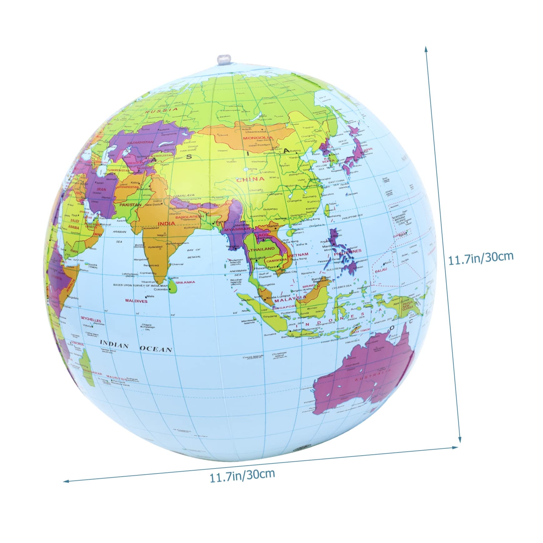 KICHOUSE 12Pcs Inflatable Beach Balls with World Map Design Before Inflation for Pool Ocean and Summer Parties Fun Adults