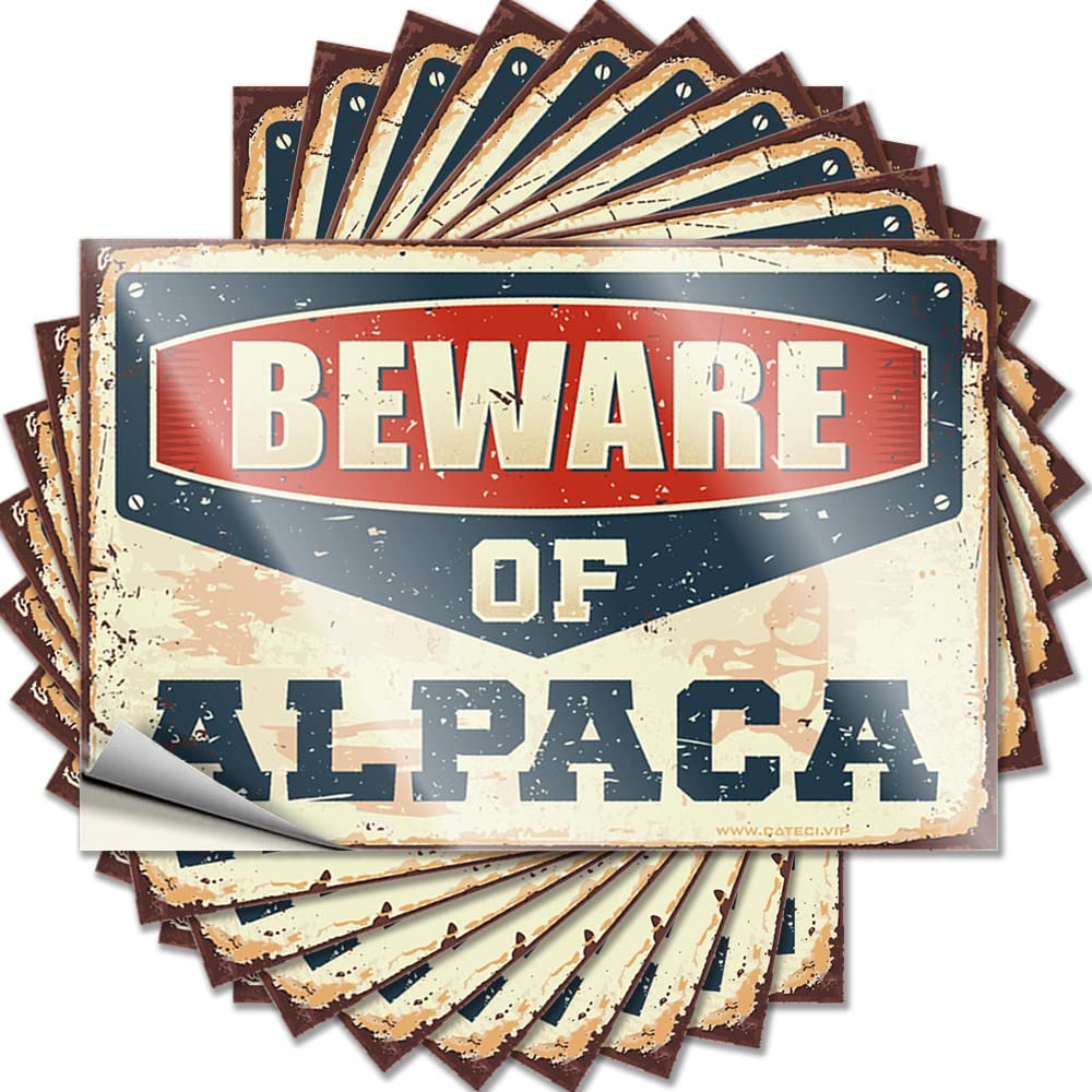 Indie Room Decor, Tattoo Billiards Tumbler Beware of Alpaca | Spring Waterproof Vinyl Stickers(12X18CM)