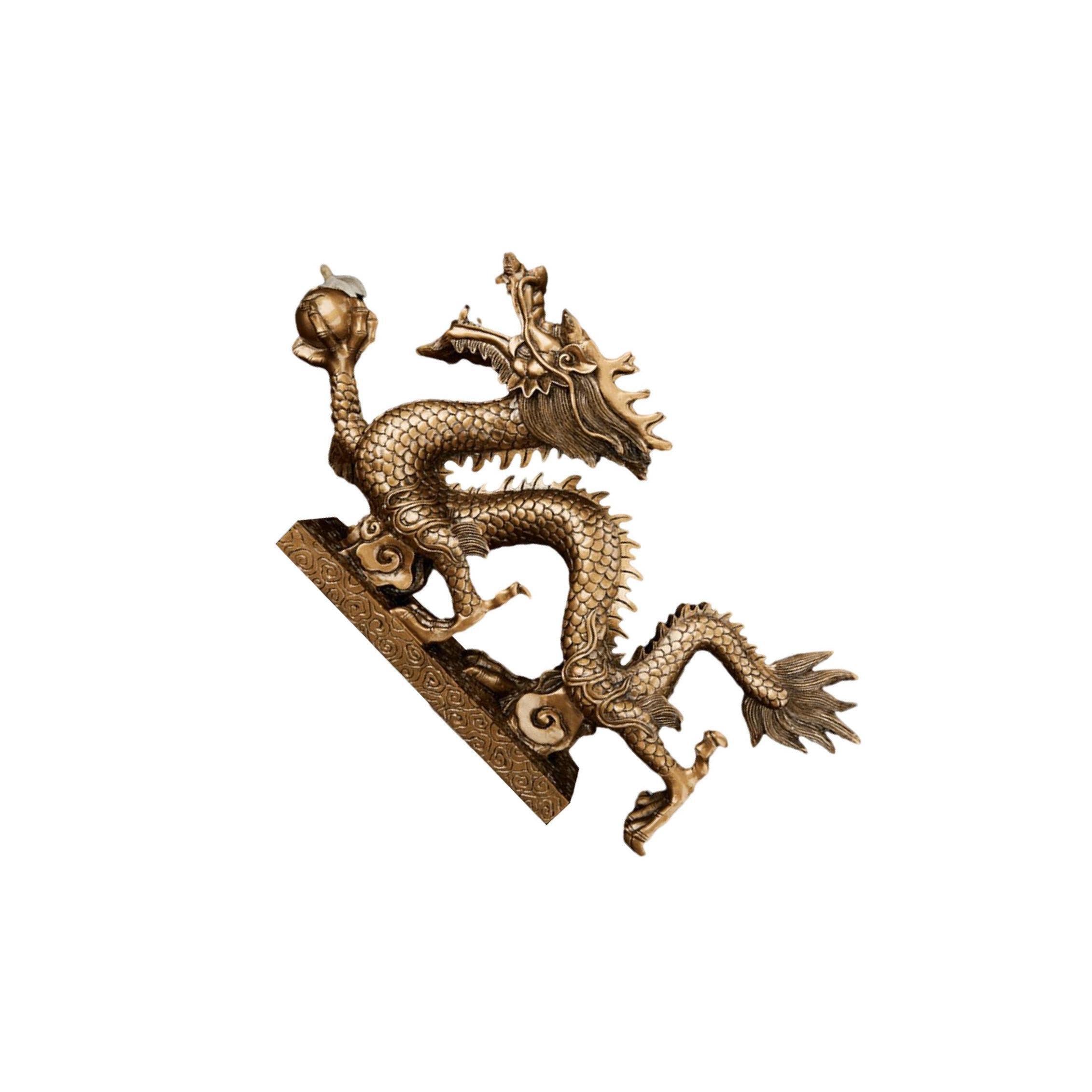 PIXZCSA Exquisite Chinese Feng Shui Statue Chinese Dragon Figurine Designed To Wealth Adding Of Culture To Home Treasures Dragon Statue Ornament