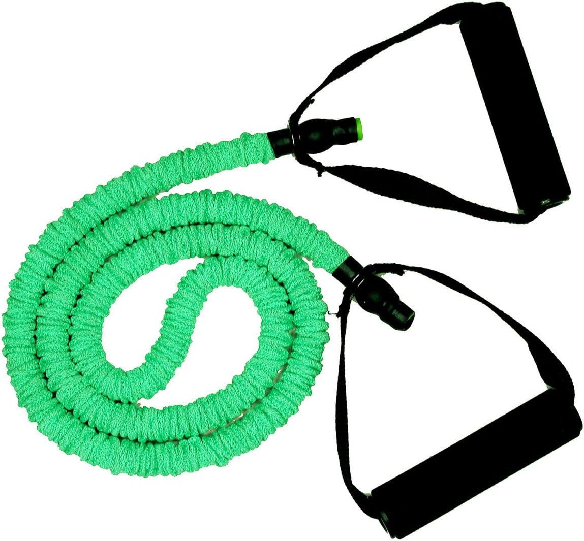 Covered Resistance Bands with Fabric Shield, Foam Coated Handles, for Pilates, Workout, Legs, Arms, Muscle Strengthening, Slim in 6, Insanity