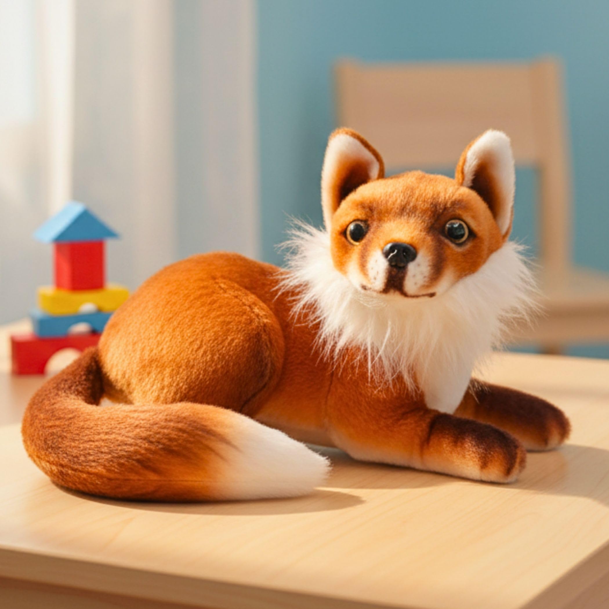 Tickles Laying Fox Soft Stuffed Plush Animal Toy for Kids Birthday Gifts (Color: Brown Size: 22 cm)-image-35