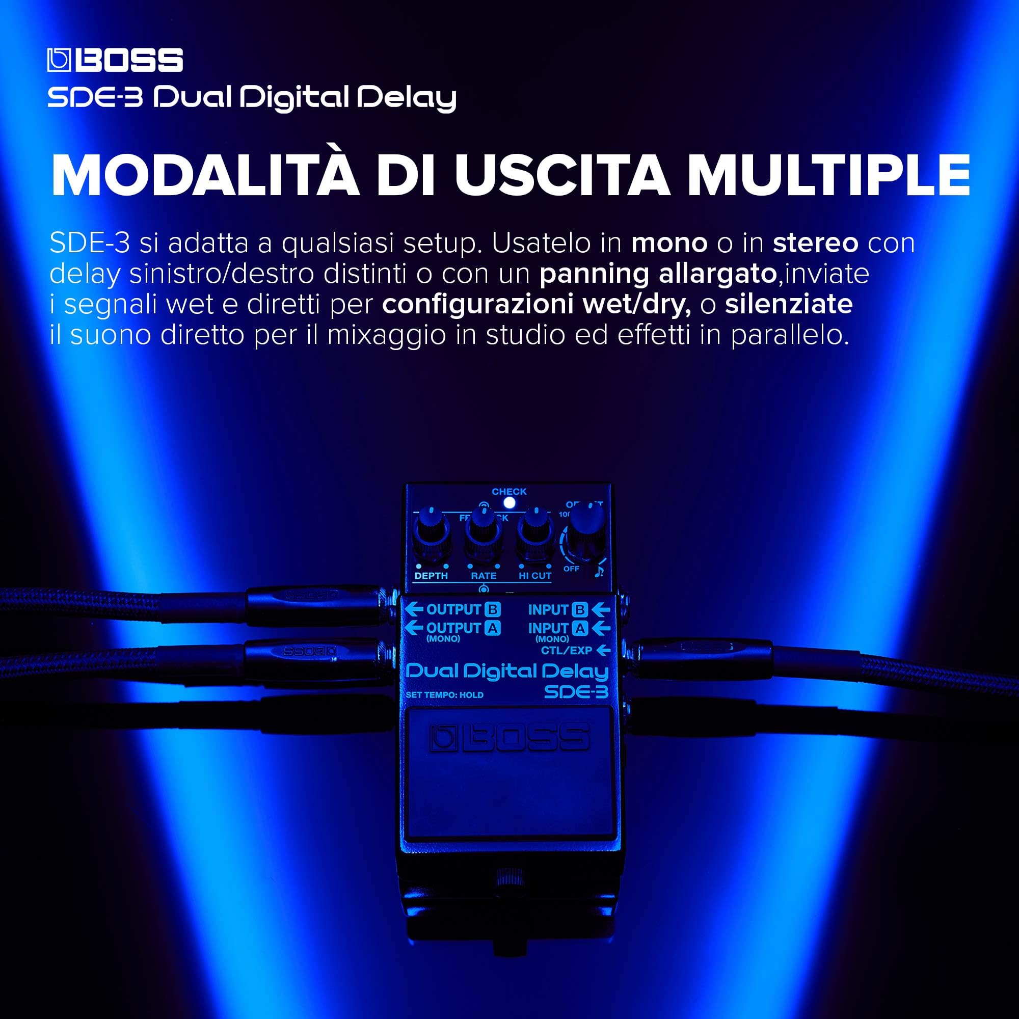 BOSS SDE-3 Pedale Dual Digital Delay | Il Vero Suono del Leggendario Roland SDE-300 | Pedale Compatto | Funzionalità Moderne e Versatili | Tempi di Delay Più Lunghi, fino a 1600msec