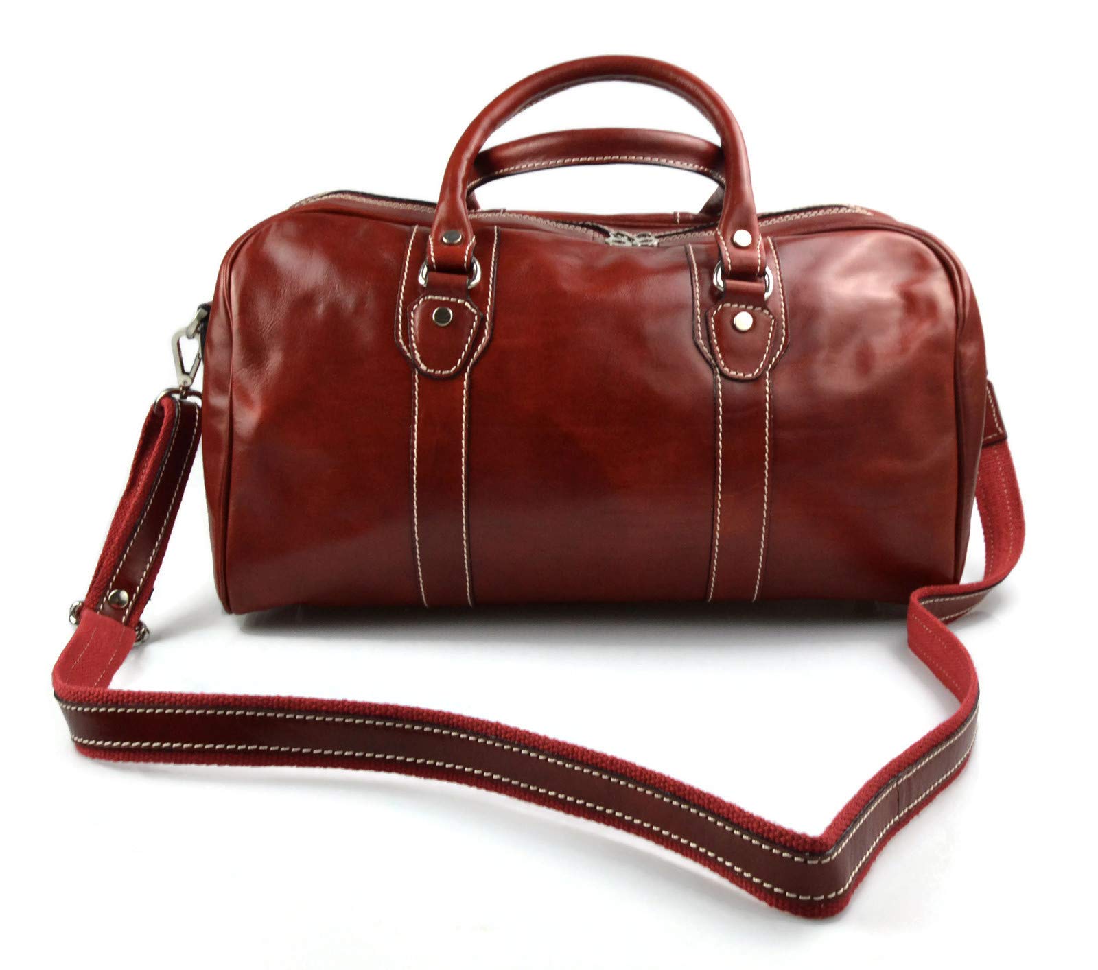 Leder reisetasche manner damen mit griffen schultertasche leder rot tasche made in Italy weekend tasche reise tasche sporttasche