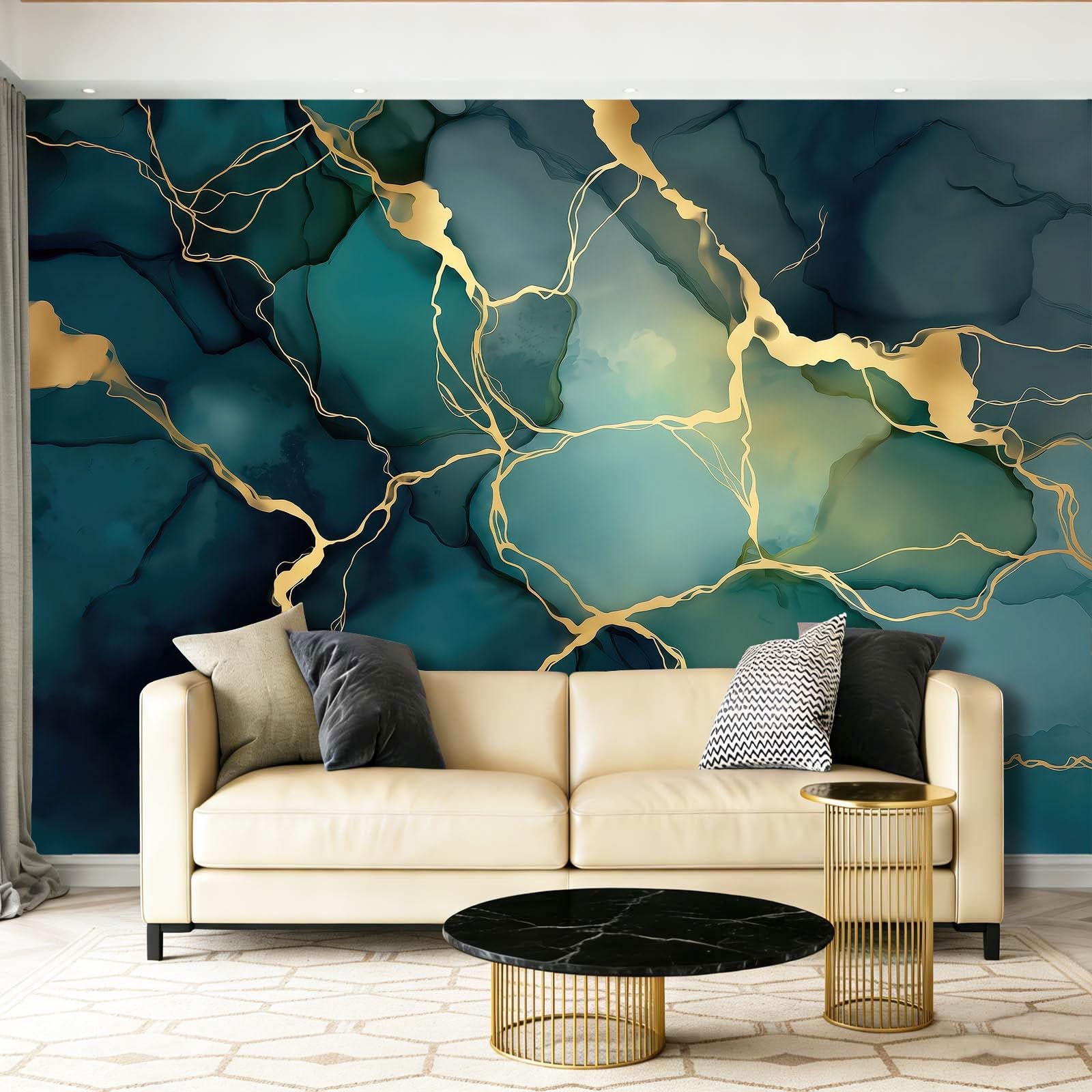 Fototapeta 350 x 256 cm, luksusowe abstrakcyjne linie atramentu, marmurowy wzór, motyw prania, włóknina, fototapeta do salonu, sypialni, kuchni, biura, dla dzieci, tło telewizora, dekoracja ścienna