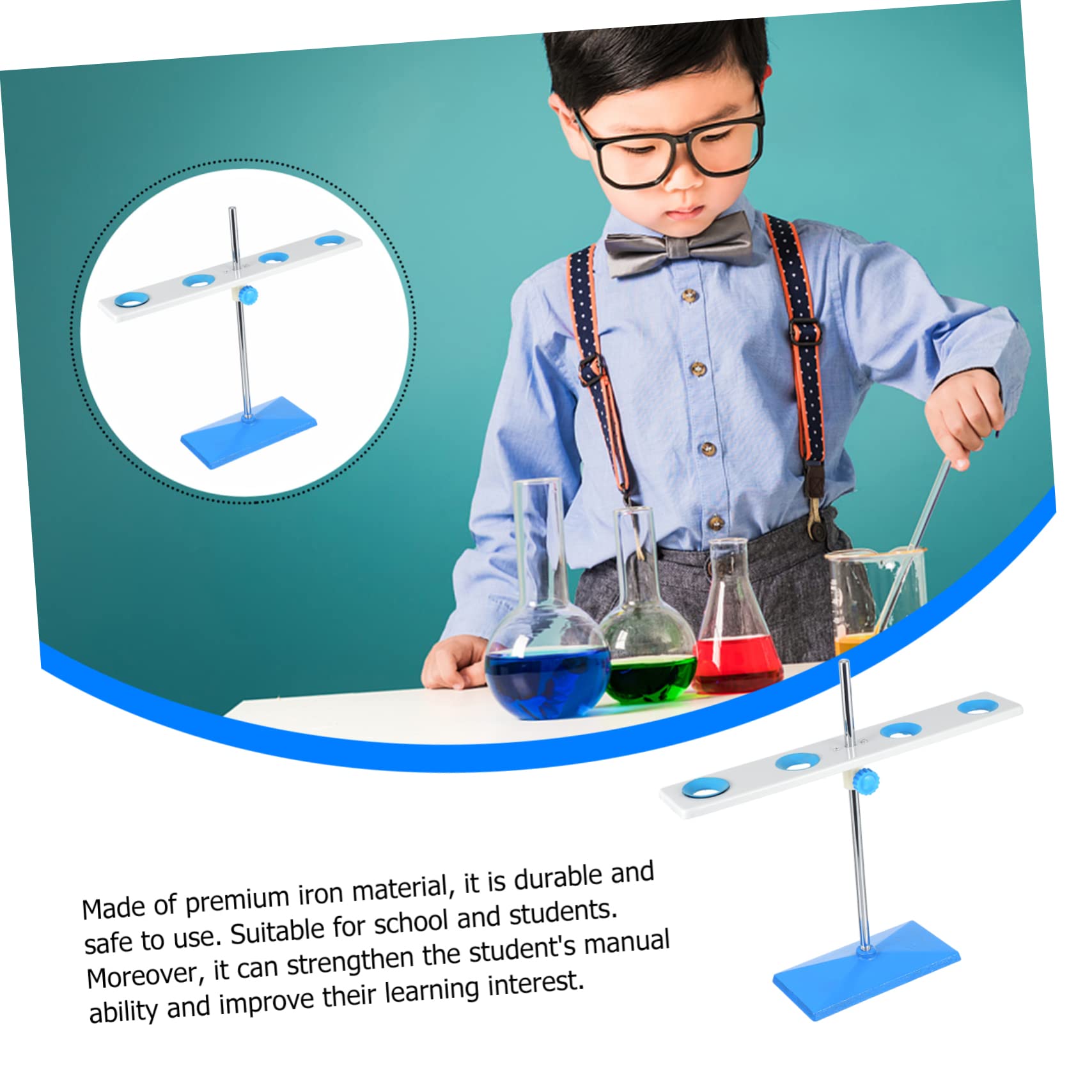 Supporto per Imbuto a 4 Fori in Ferro, Rack per Laboratorio Chimica | Accessori per Fissaggio degli Esperimenti, Laboratorio di Chimica, Atmosfera Estiva, Facile da Trasportare