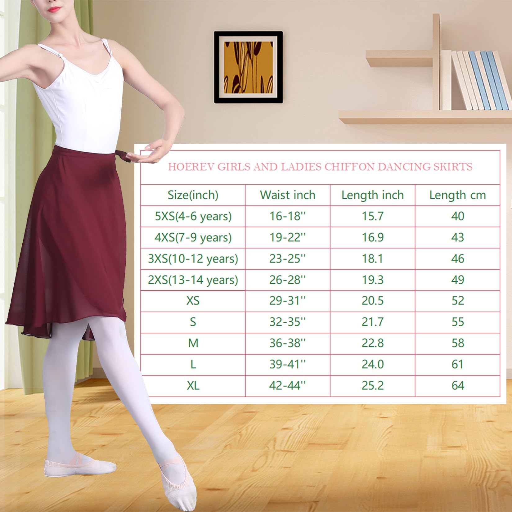 HOEREV Adulto Envoltura Envuelta Falda de Ballet Danza de Ballet Dancewear