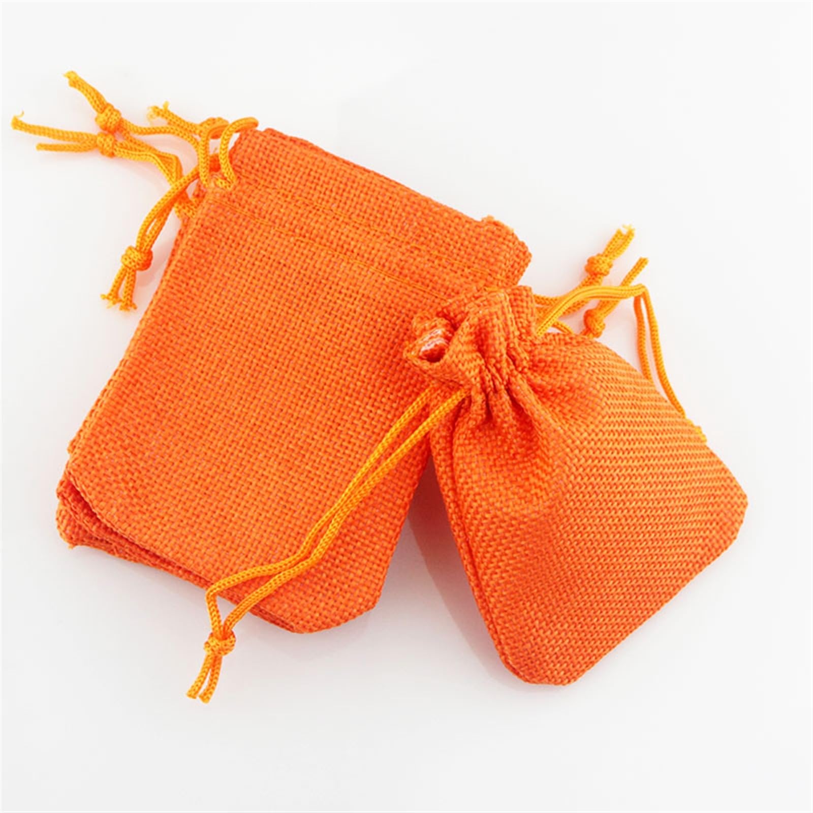 Torby jutowe ze sznurkiem, Zestaw toreb heskich, 50 sztuk, wielokolorowe, w wielu rozmiarach(Orange,15 * 20cm)