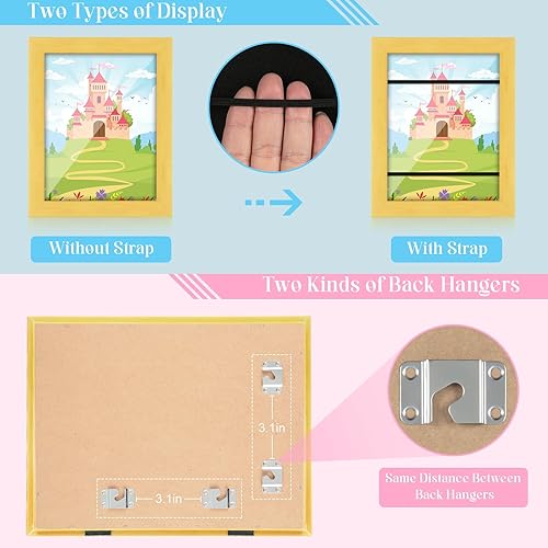 Miniatura 95 de [Paquete de 2] Marcos de arte para niños, marcos de arte para niños, de 8.5 x 11 pulgadas, con apertura frontal, intercambiables, marco de Crema