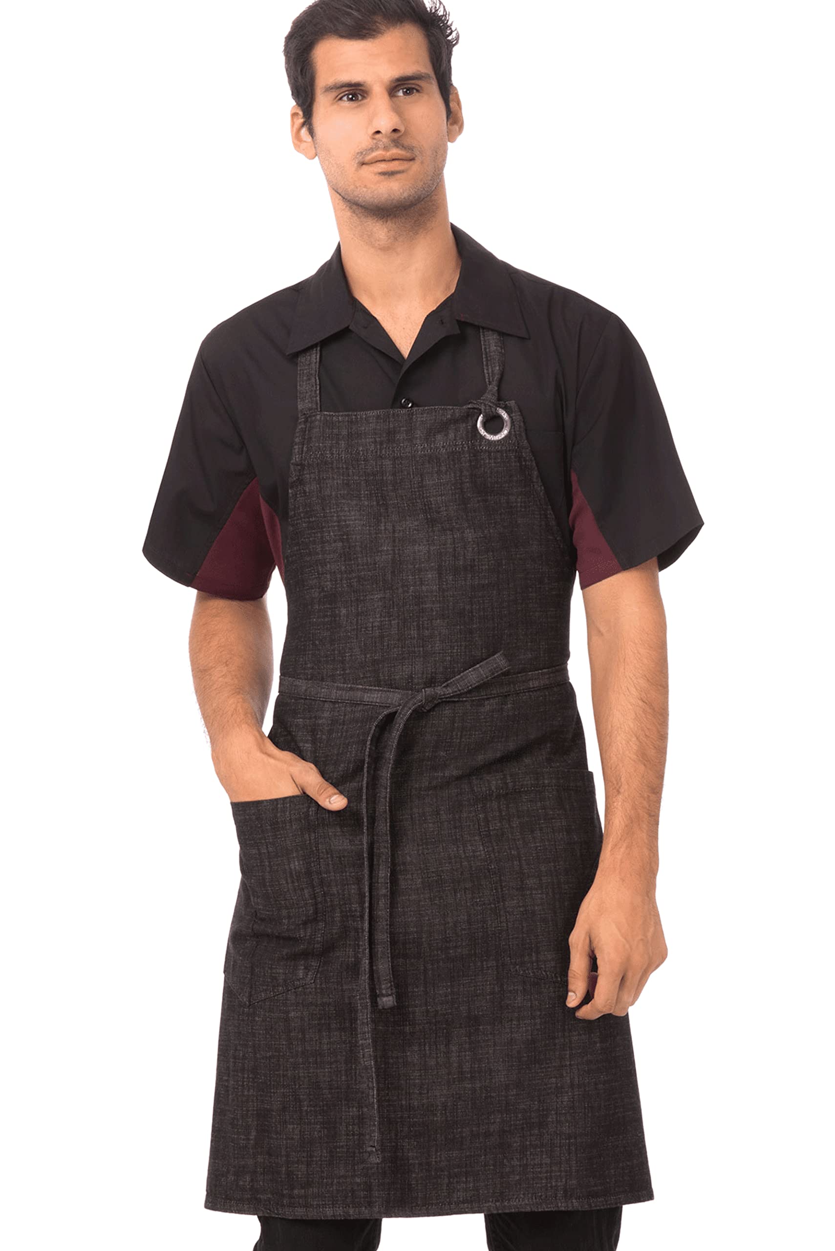 Chef obras Crosshatch babero Delantal, ABXX052-BBG-0