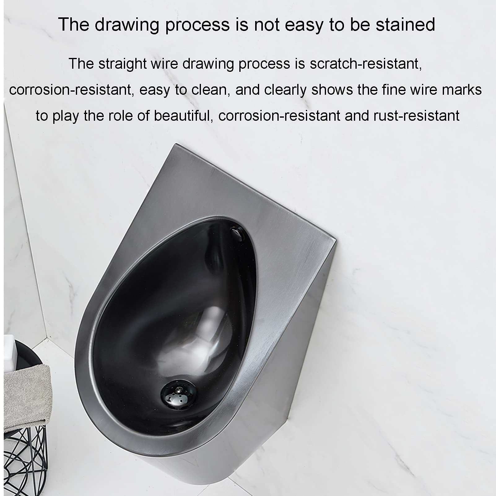 Wandmontiertes Urinal für Männer, intelligentes Edelstahl-Sensor-Urinal, kleine vertikale Toilette für Bars, Einkaufszentren, Sehenswürdigkeiten, Clubhäuser, öffentliche Toiletten, Schiffe, A