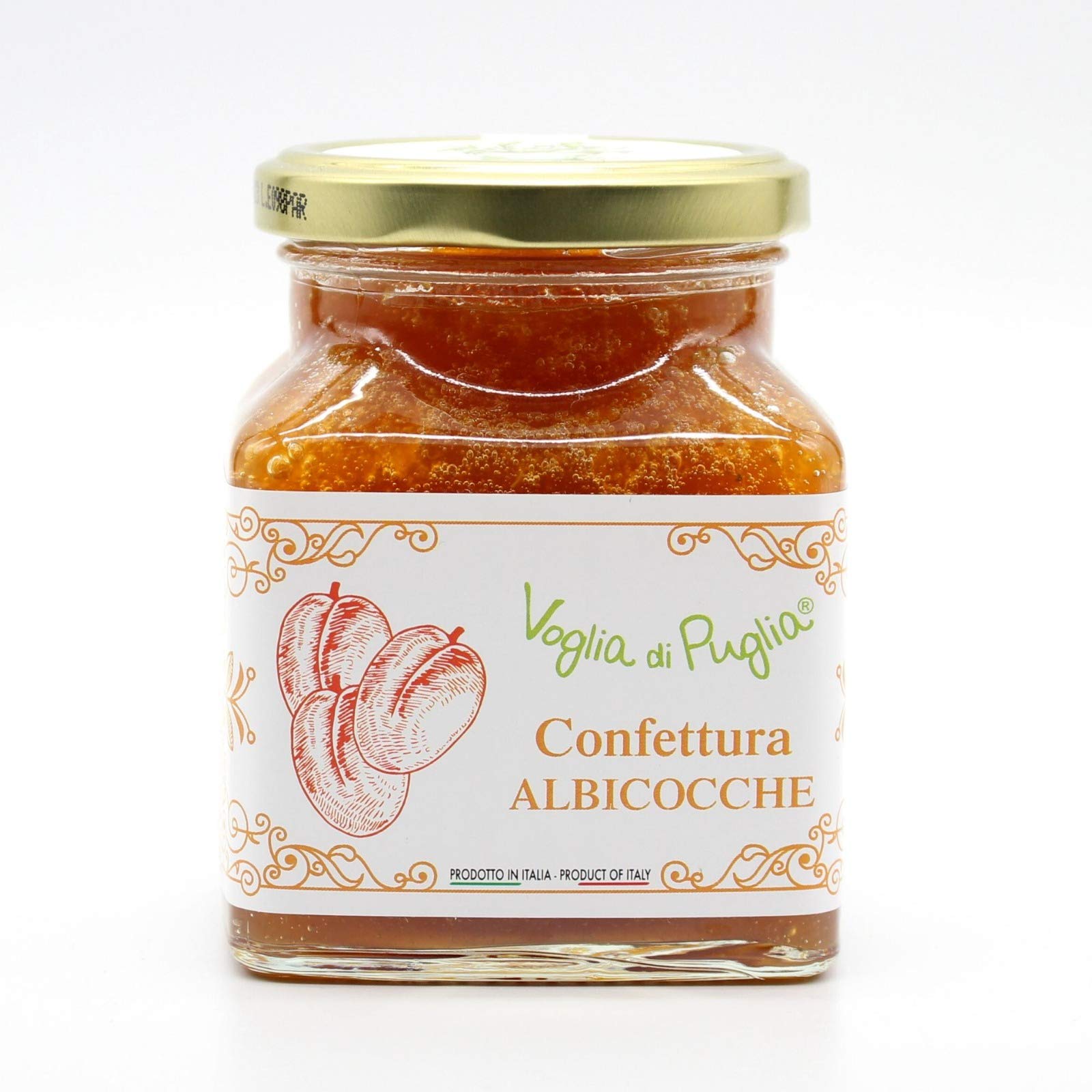 Voglia Di Puglia Confettura Di Albicocche 340 grammi 100% Made In Italy 12 Barattoli