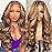 Sunelk 13x6 Lace Front Wigs Human Hair 200 Density Honey Blonde Ombre Highlight Body Wave Lace Front Wigs Human Hair Pre Plucked HD Lace Frontal Glueless Wig for Women 4/27 Colored 22 Inch