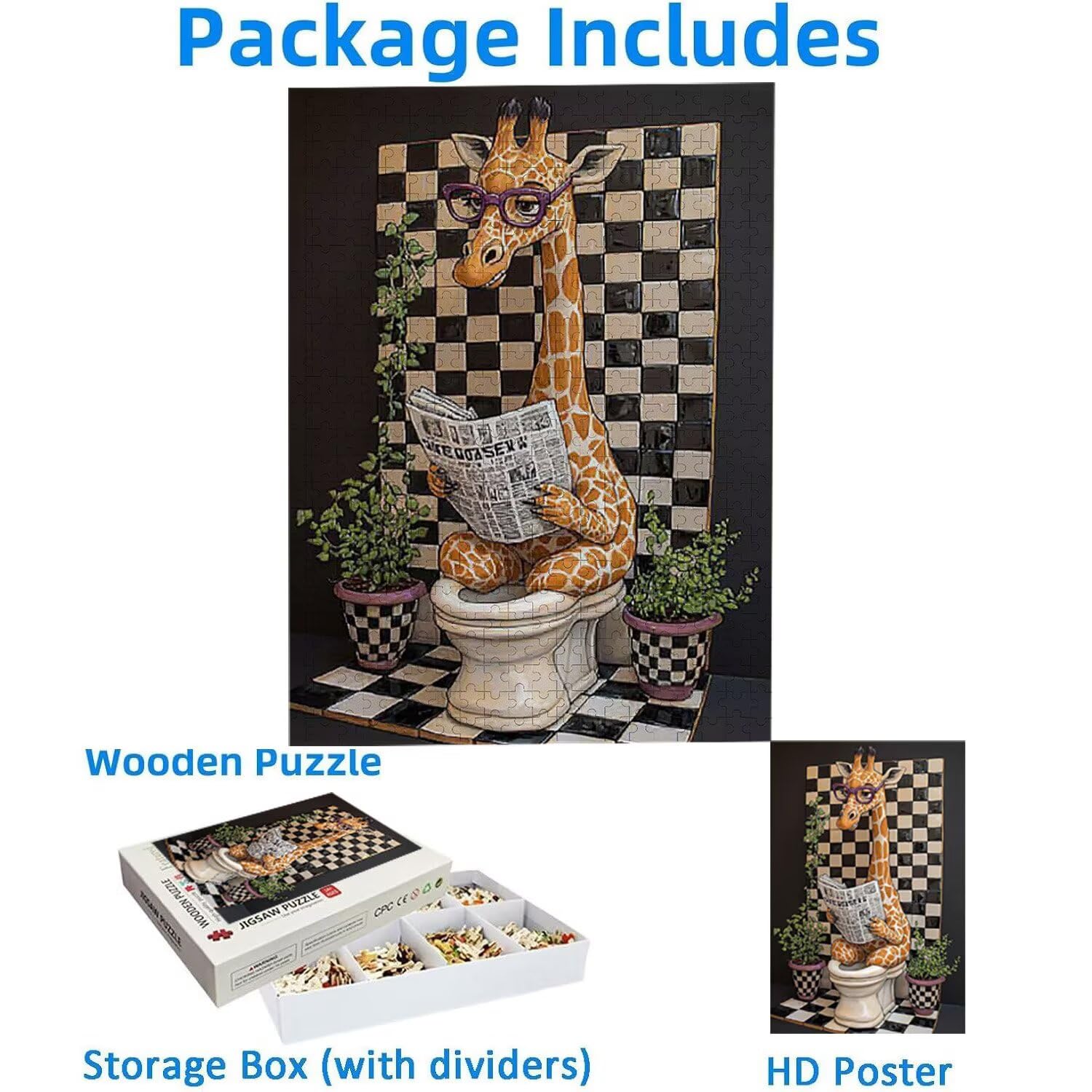 1500 Pezzi di Puzzle, Giraffe1500 Pezzi di Puzzle per Adulti, Regalo di Anniversario, Regalo di Natale, Decorazione Della Casa, Prevenzione Della Degenerazione Cerebrale Negli Anziani v-1021