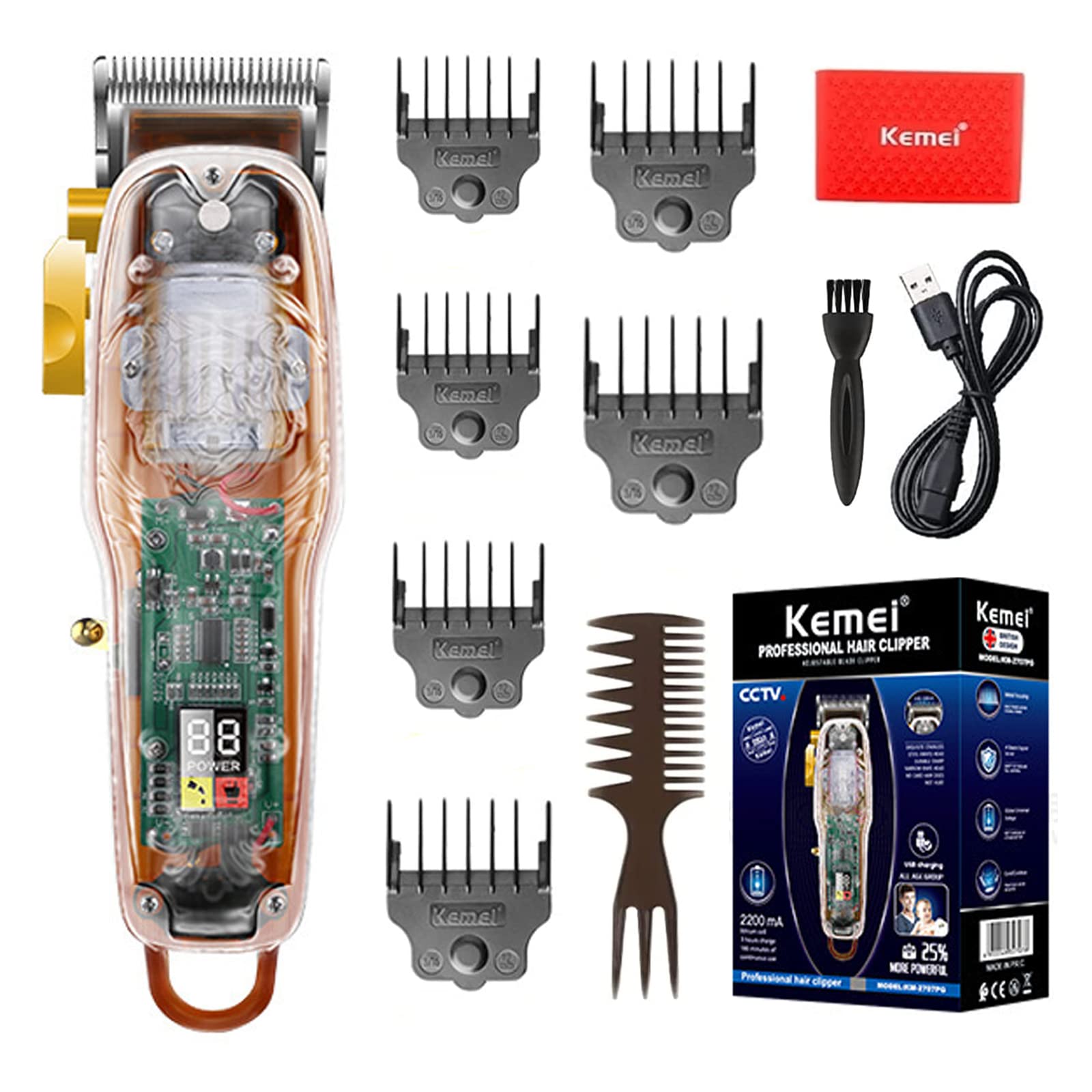 Buy KEMEI Professional Hair Clippers for Men Rechargeable Cordless