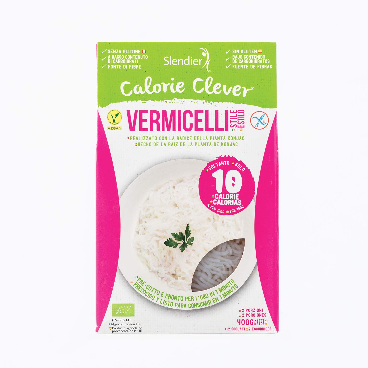 6x Slendier Bio Konjac Espagueti 400g & 6x Bio Konjac Cabello de ángel 400g