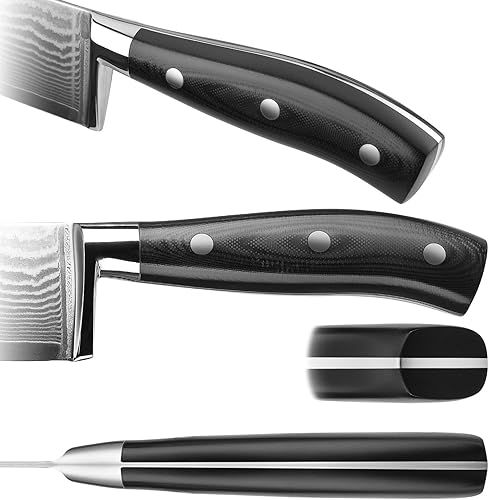 Miniatura 5 de Klaus Meyer Argos Damasco - Cuchillo Nakiri de acero de 7 pulgadas con funda de madera