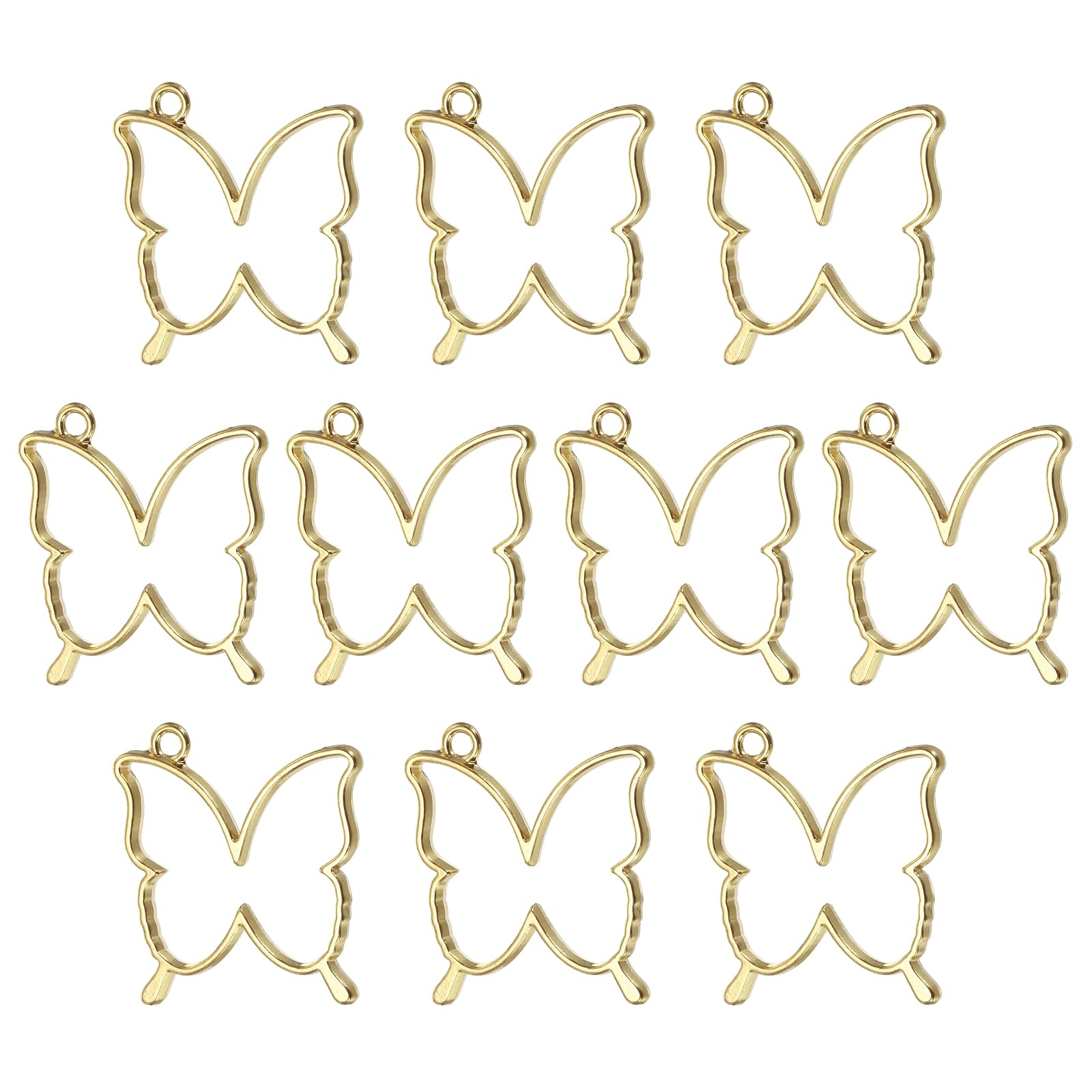 PATIKIL Alloy Open Back Bezel Pendants, Butterfly Shaped Hollow Resin Pendant Frame for DIY Crafts Earrings Necklace Bracelet Making