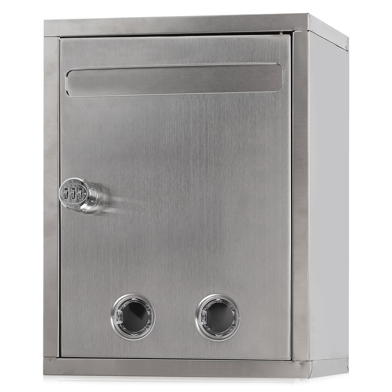 Stainless Steel Wall Mount Mailbox,Wall Mounted Mailboxes for Outside, Large Capacity Mailbox,Mail Boxes for House Outside-13.4" H X 10" W X 5" D