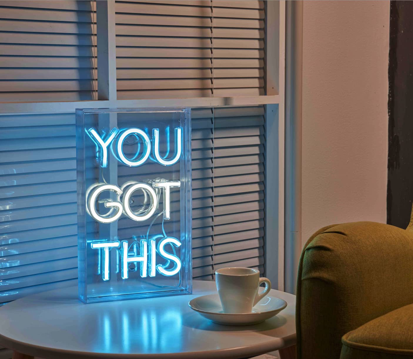 SocalSunny Neon Signs LED Desk Neon LightLightbox Bar Sign 3D Letter Lights Wall Decor Party Light Home Bedroom Livingroom USB Aesthetic Decoration Accessories Room Decor Standing (YOU GOT THIS)