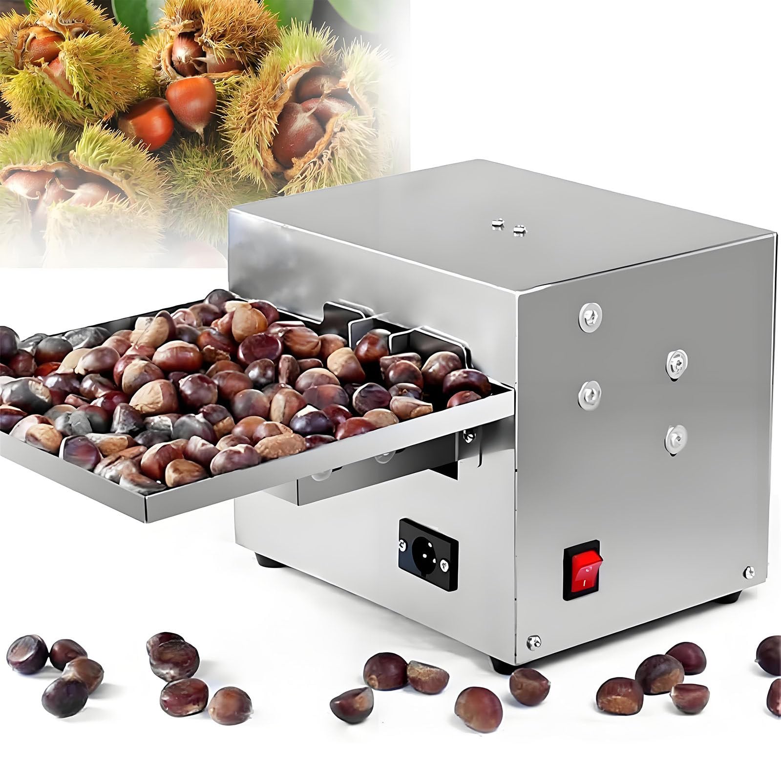 Máquina descascaradora de castañas y abridor automático multi tamaño