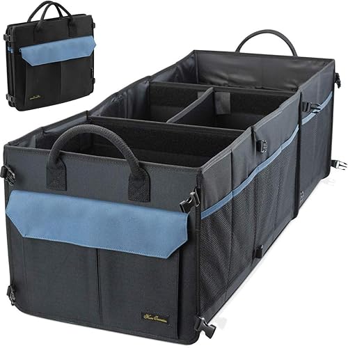 ZORMY Organizador lavable para maletero de automóvil con 16 bolsillos, 4 compartimentos, organizador de carga para automóvil, camión, con parte