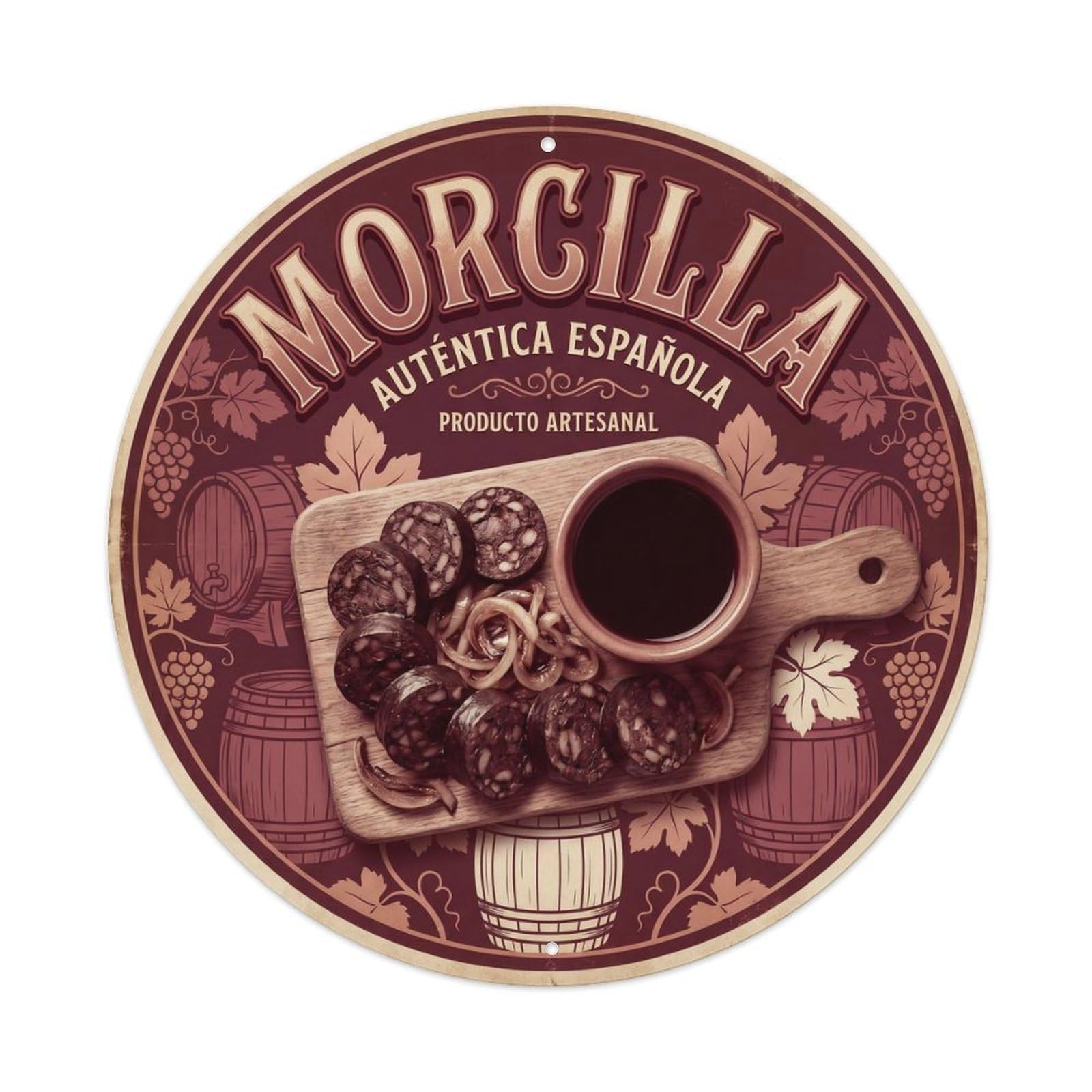 Spanish Morcilla Blood Sausage Cuisine Heritage Metal Tin Sign