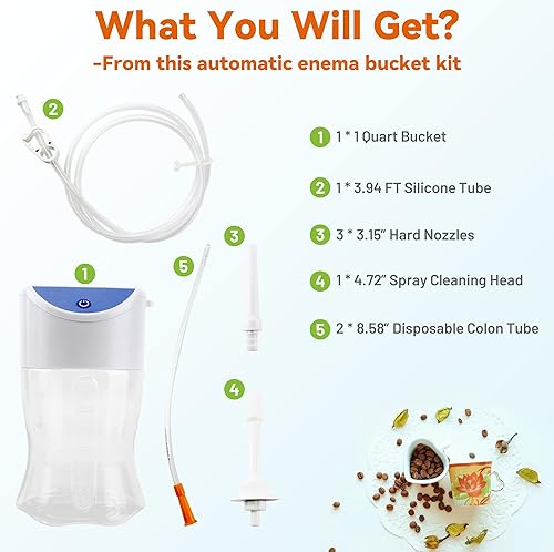 Miniatura 3 de TopQuaFocus Máquina automática de enema, kit de cubo de enema de café eléctrico para hombres, limpieza de colon, reutilizable, ducha anal para