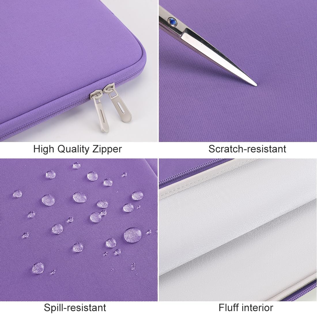 DOMISO 17 inch Laptop Sleeve Protective Case Cover Compatible with 17-17.3 inch HP Dell ASUS Lenovo Chromebook,Waterproof Computer Cases Bag,Purple - Image 3
