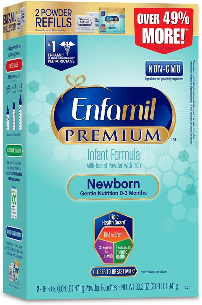 Enfamil PREMIUM Newborn Non-GMO Infant Formula - Powder Refill Box, 33.2 oz