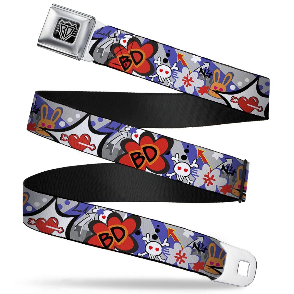 Cinturón de seguridad Buckle-Down con hebilla metálica resistente y diseño multicolor 7