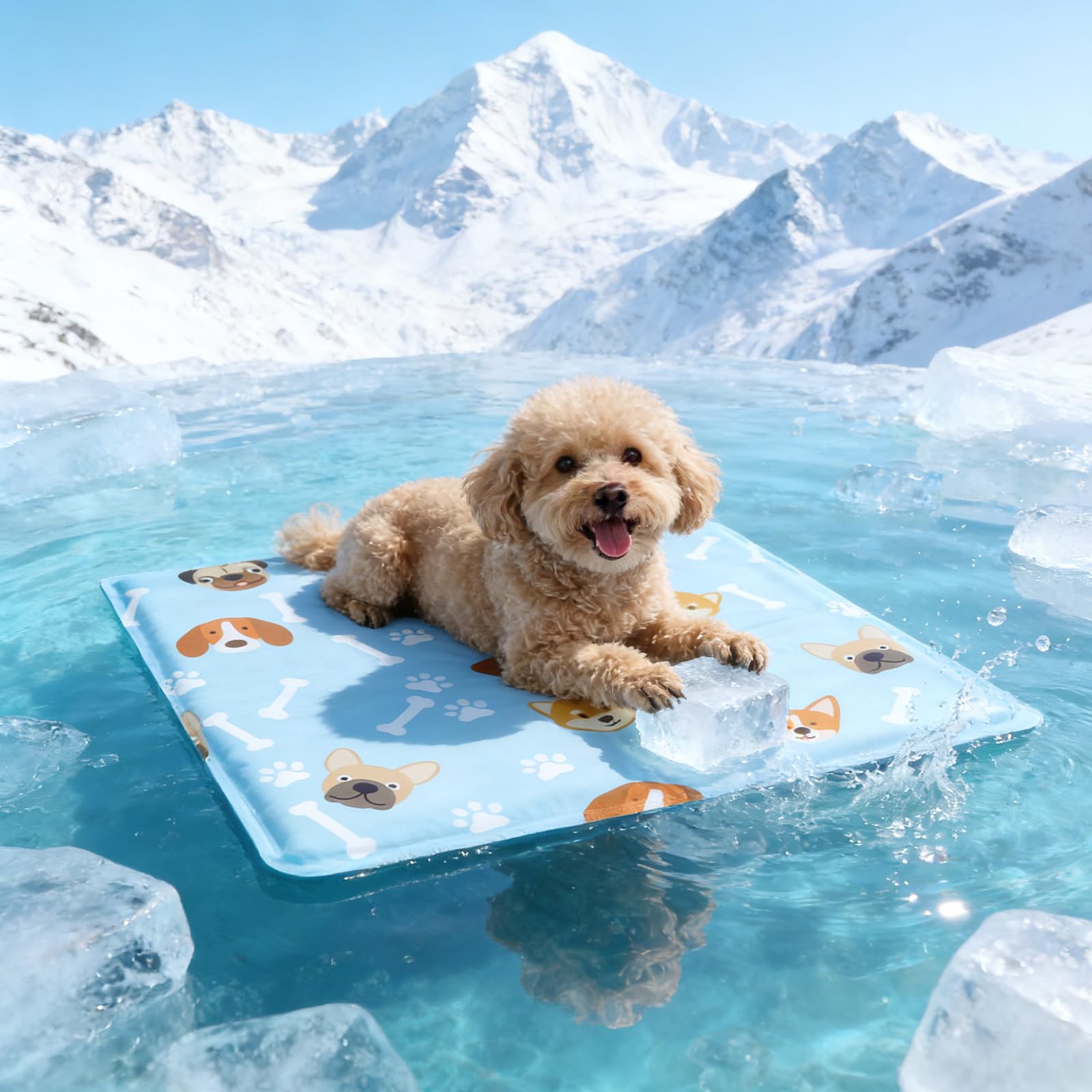 Cooling Mat for Dogs 50 x 40 cm, Cooling Mattress for Pets on Hot Days, Cool Blanket for Cats and Dogs, Washable and Portable for Home, Travel or Car