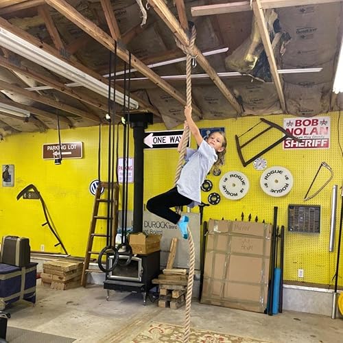 Miniatura 10 de Cuerda trenzada de yute natural (2 pulgadas x 25 pies), cuerda de cáñamo resistente para muelles, barandillas, escalada, paisajismo, decoración