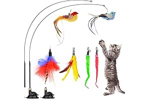 Interactive Cat Feather Toys with Suction Cup
