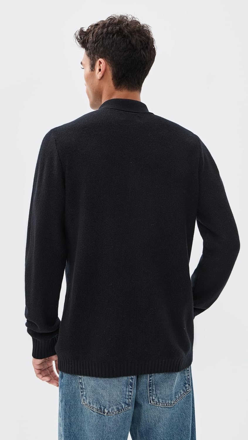 Taylor Stitch Men's The Newton Sweater Polo, Midnight Merino, 46 - Image 4