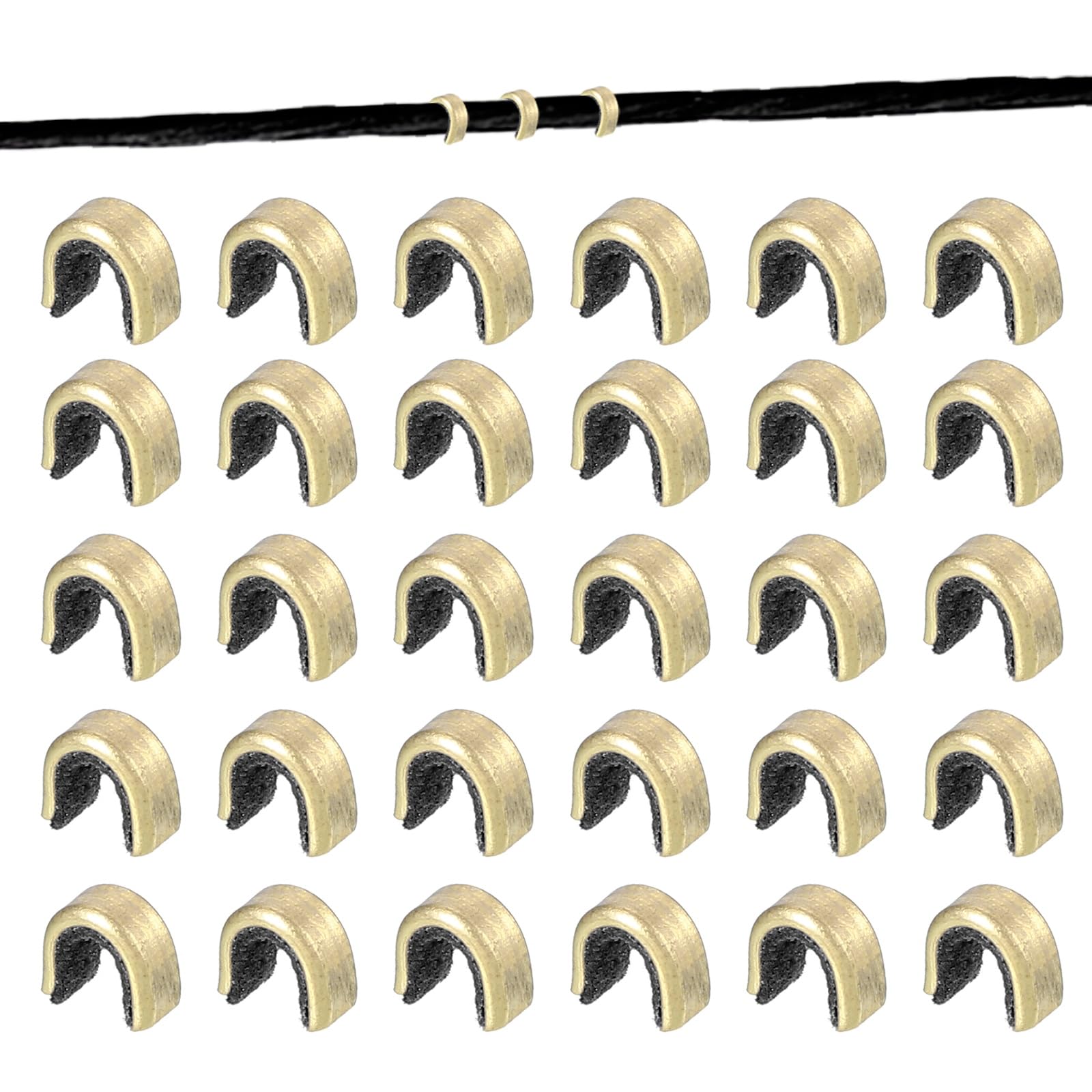 MECCANIXITY Bow String Nocking Points 6x3x6 mm Bow String Measurement Tool Brass for Recurve Compound Bowstring Archery Accessories (Black, Pack of 30)