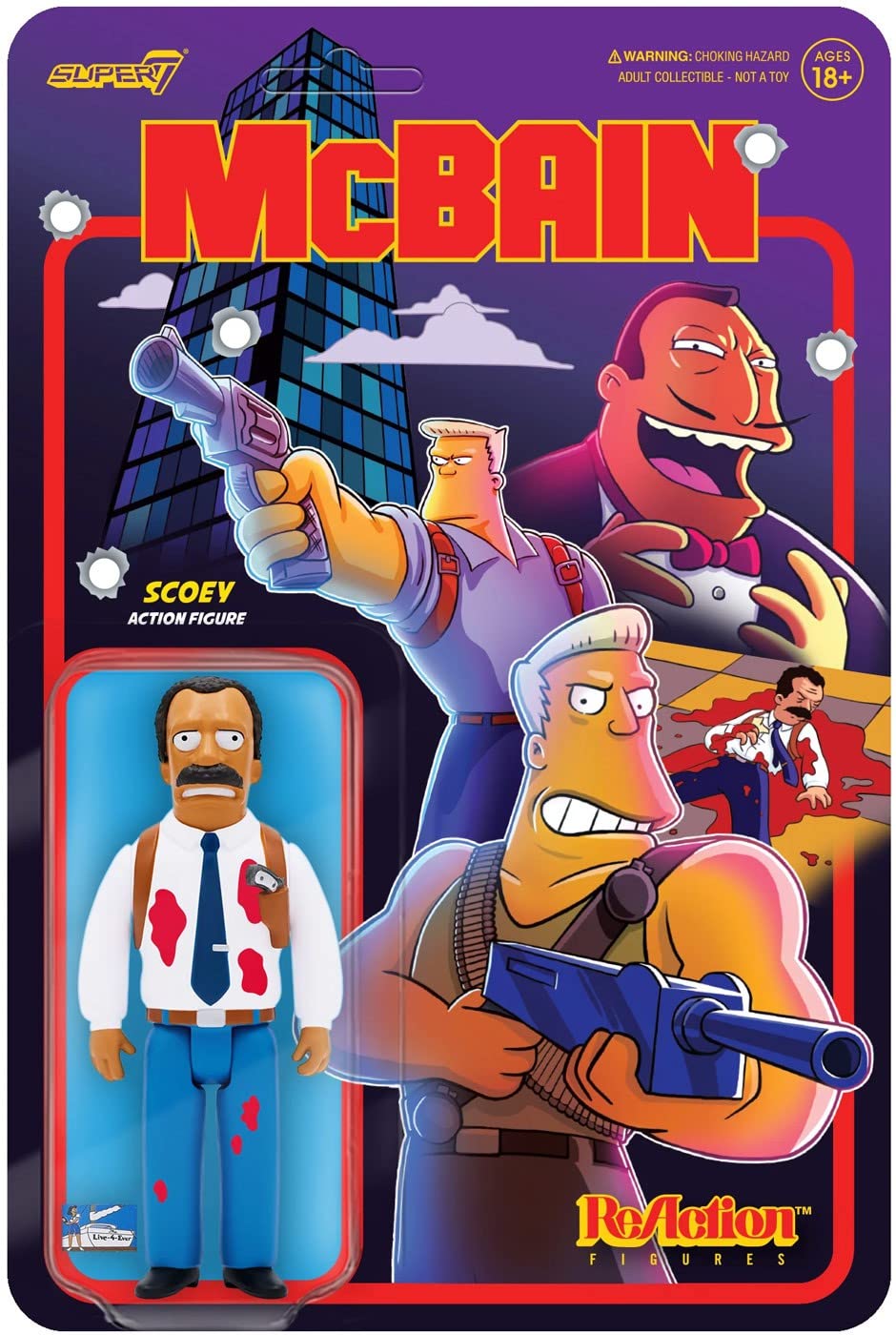 Super7The Simpsons Scoey - 3.75 in Scale Reaction Figure