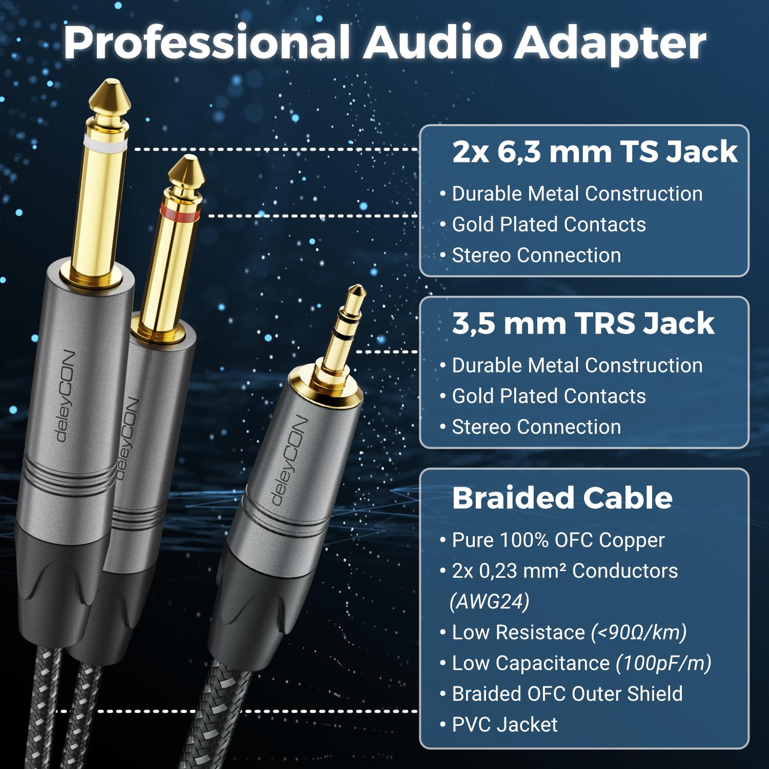 Puntale Jack 6,35 Mm Per Chitarra Acustica, Ukulele, Banjo - Terminale Stereo In Rame Con Rivestimento Oro E Argento - Foto 8