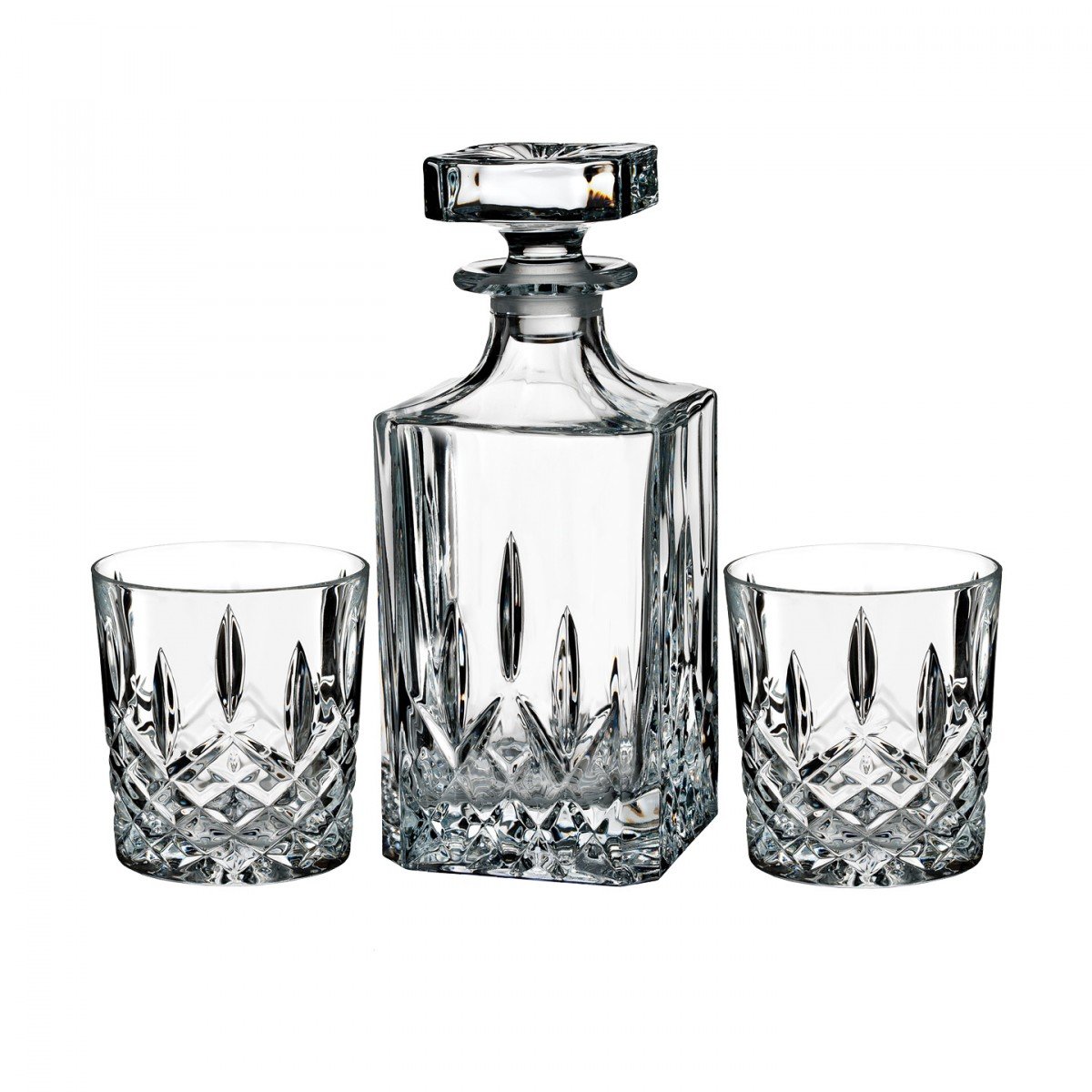Marquis By Waterford Markham Square Decanter & Double Old Fashion Pair