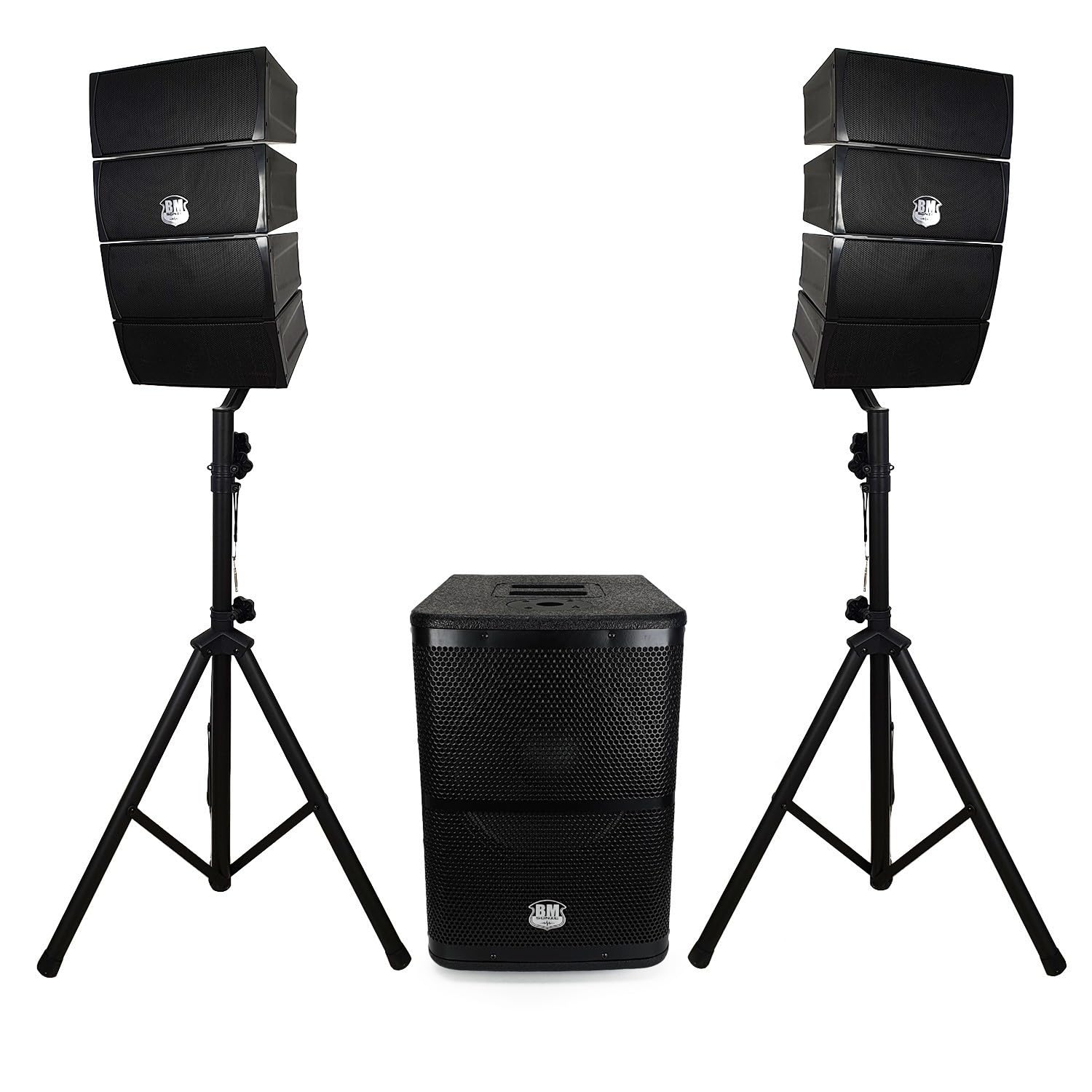 Pack DJ Pure Array 1000 - Enceintes Satellites + Caisson + Pieds - 1000W USB/SD/BT