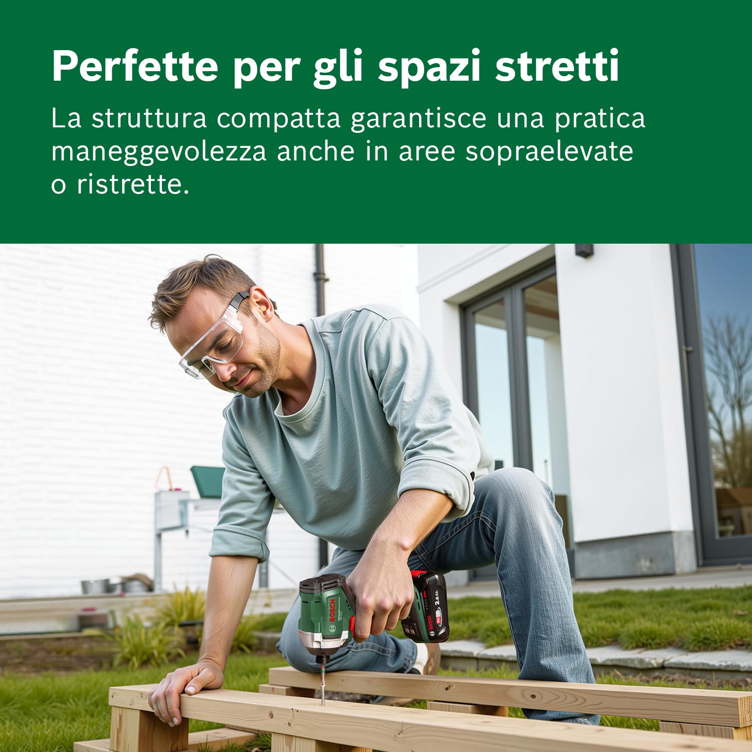 Bosch 18V System Avvitatore a massa battente a batteria UniversalImpactDrive 18V-210 (avvitatore a massa battente potente e compatto per la lavorazione del legno)