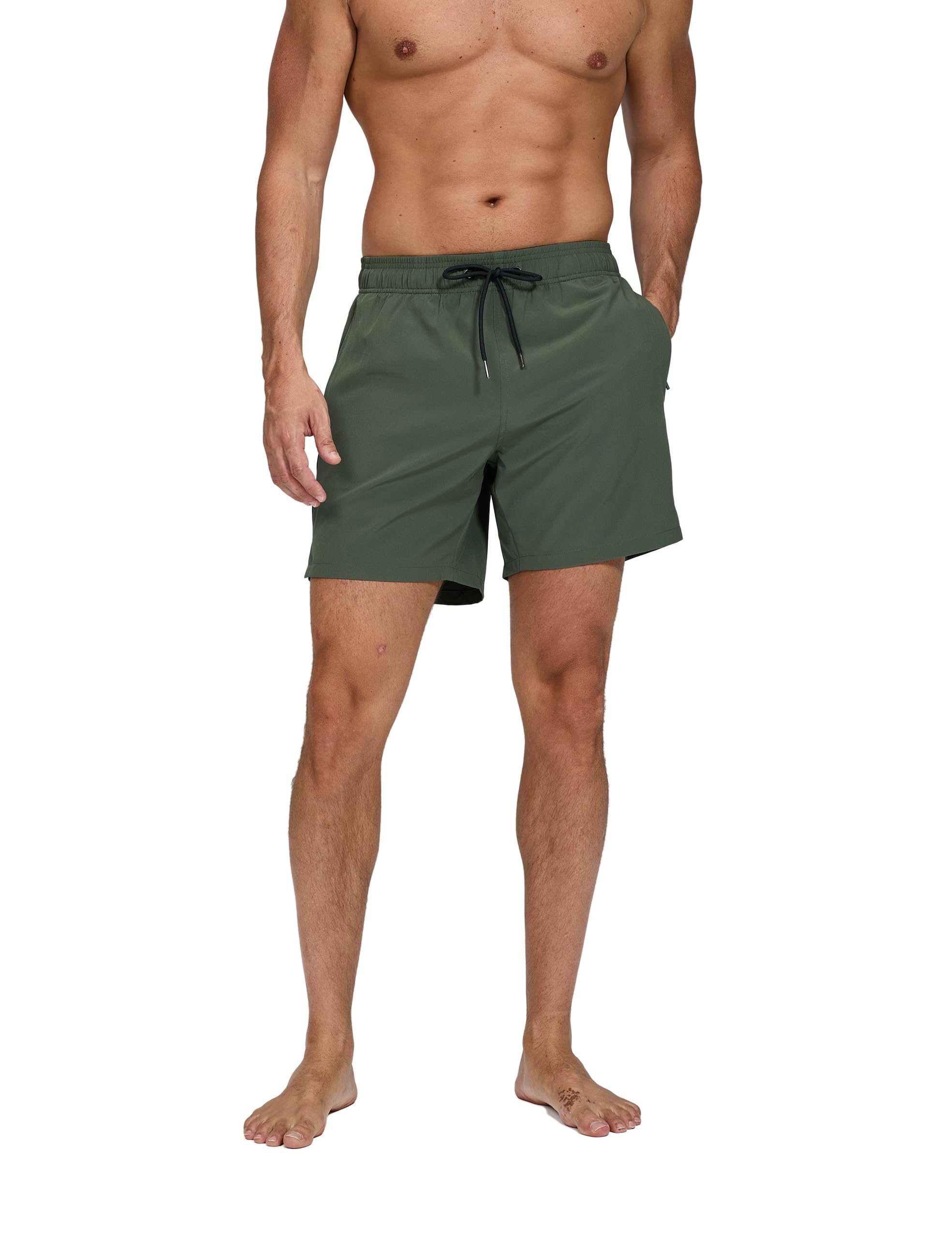 Pantaloncini da Bagno Uomo Tessuto ad Asciugatura Rapida Costume Bagno Uomo con Boxer Slip Foderato e Tasche, Costume Piscina Uomo Fodera a Compressione 2 in 1 Pantaloncini Mare Uomo
