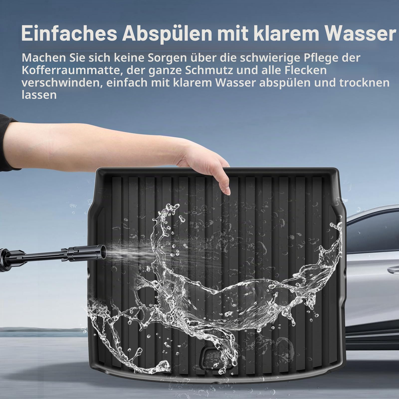 Smabee Fußmatten & Kofferraummatte Kompatibel mit 2023 2024 Polestar 4 Kofferraummatte, Kofferraum-Heckschutz, Kofferraum-Fußmatten-Schutz TPE-Schutzpolster, wetterfest, wasserdicht, schwarz