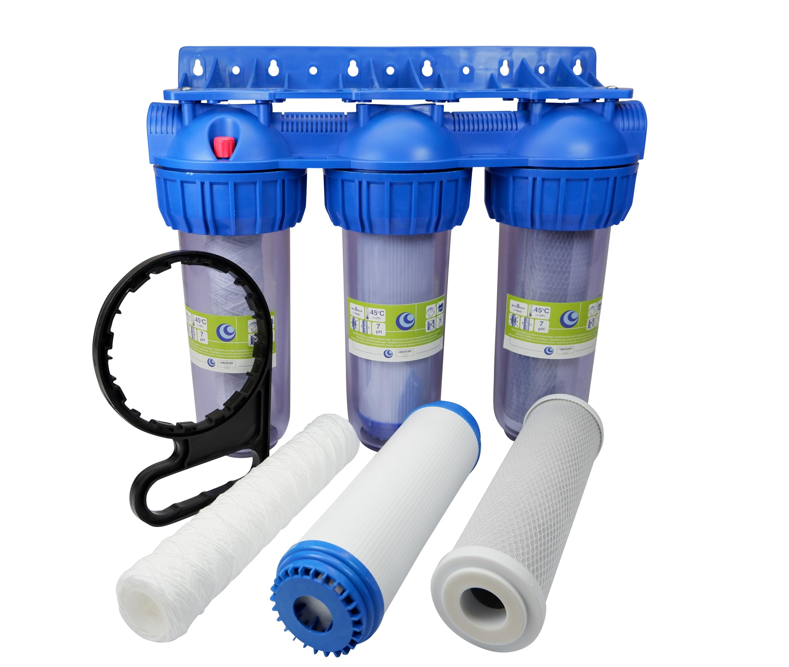 Système de préfiltre étanche à trois étapes, filtre à eau 3/4 pouces IG pour l'alimentation en eau, pompes domestiques/de jardin, groupe de surpression