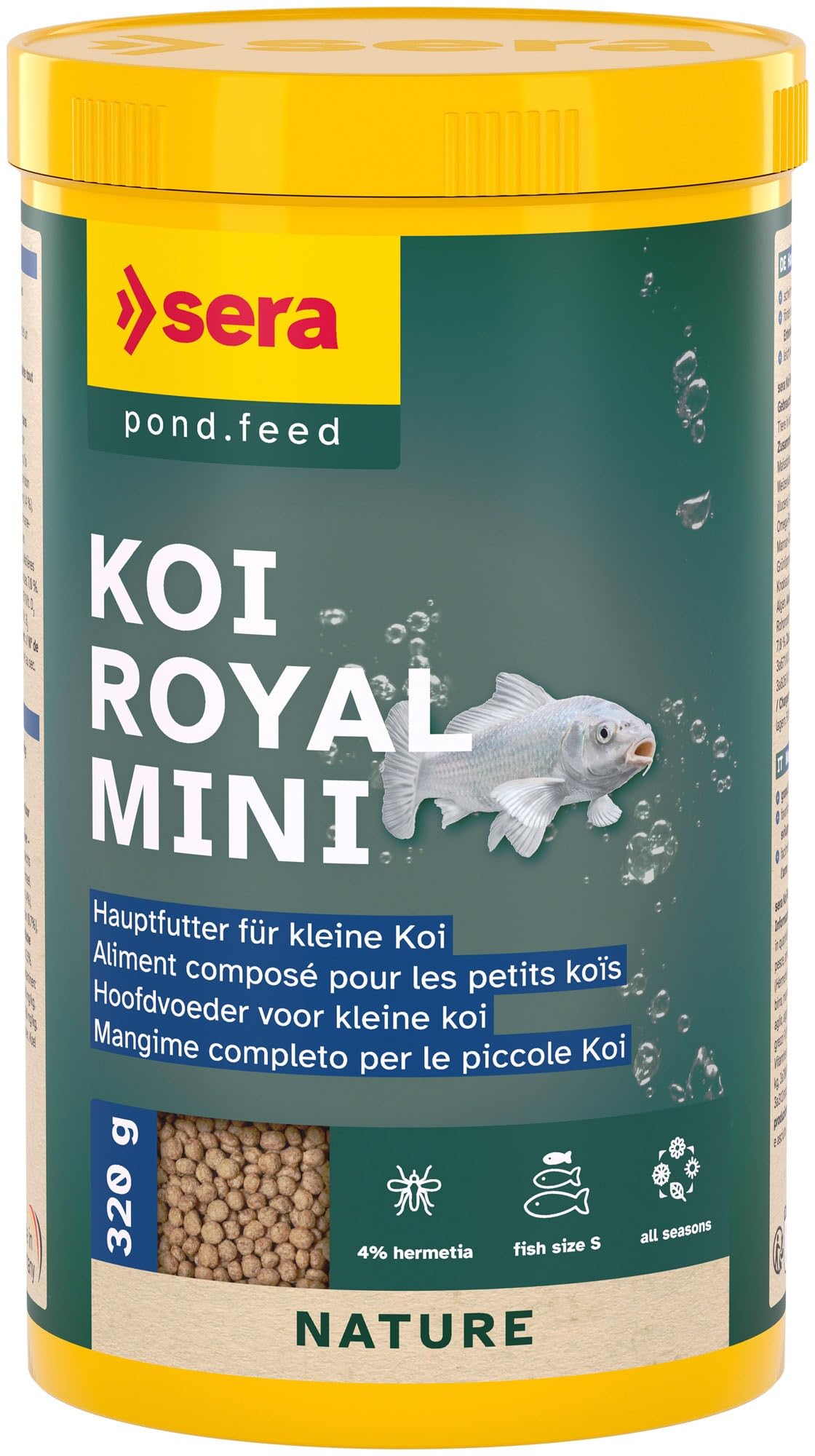 sera Koi Futter Royal Mini 1 l (320 g) Hauptfutter für Koi bis 12 cm