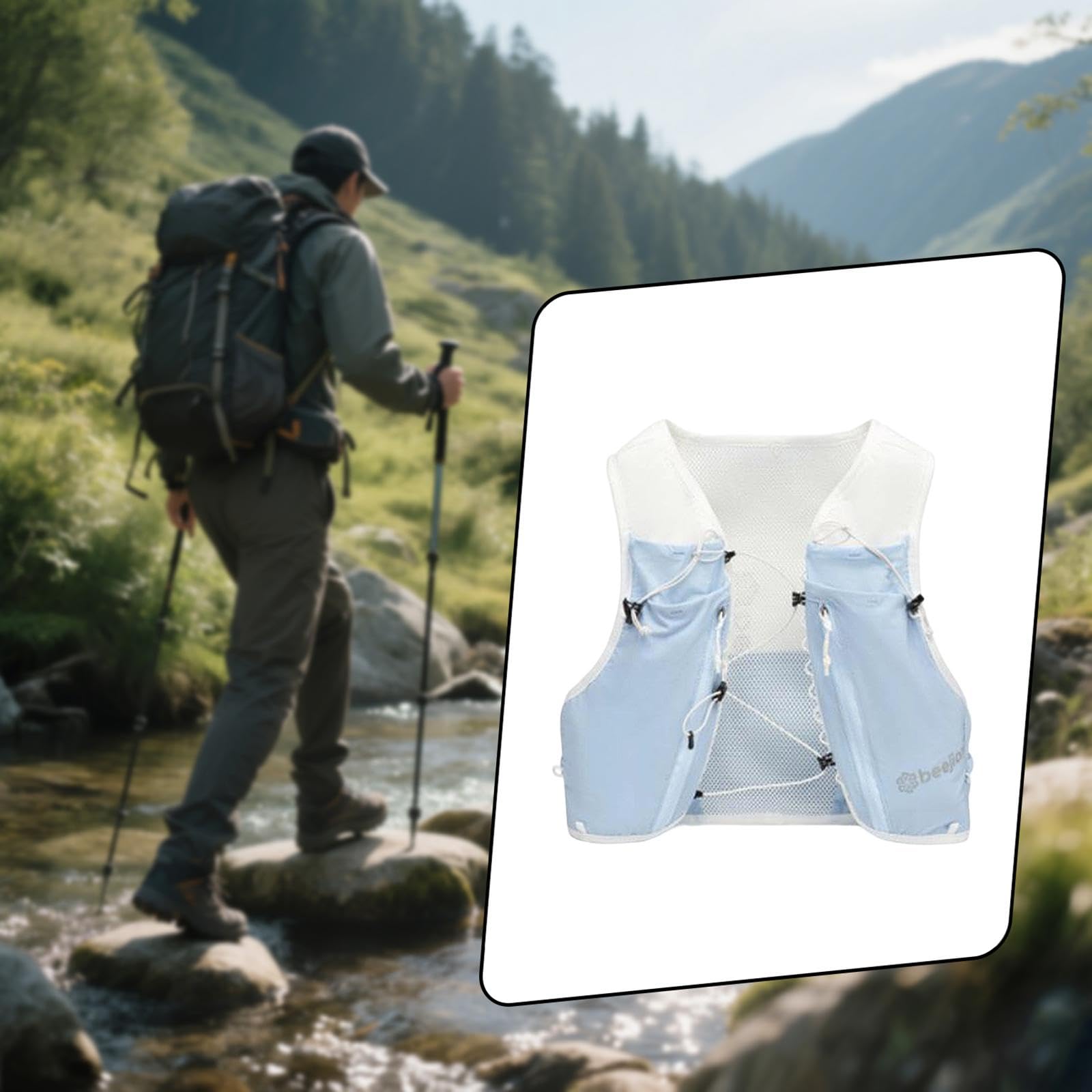 Gilet Running Zaino Idratazione Zaino Sportivo Zaino Multitasche Regolabile Materiale Nylon Adatto a Escursioni Ciclismo Corsa Arrampicata Campeggio a
