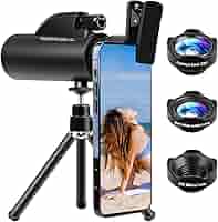 一眼レフカメラ　望遠レンズ、三脚付き Amazon.co.jp: Q'foo スマホ 望遠レンズ 三脚 0.4X広角 25X