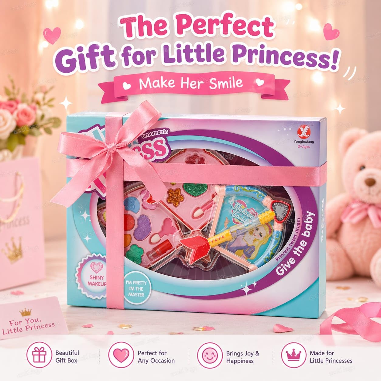 Zest 4 Toyz Makeup Kit Set for Kid | Washable Non Toxic Kids Makeup Kit for Girls Real Set | Pretend Play | Birthday Gifts Toys for Girls Age 4 5 6 7 8 Year Old 3