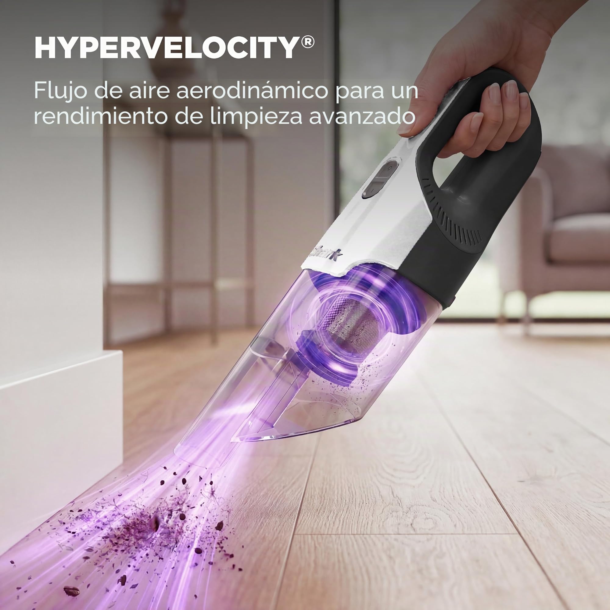 Shark Cyclone - Aspiradora de mano PET con succión HyperVelocity, potente recogida de pelo de mascotas, ligera, taza de polvo XL, incluye herramienta de tapicería, herramienta para hendiduras de 8