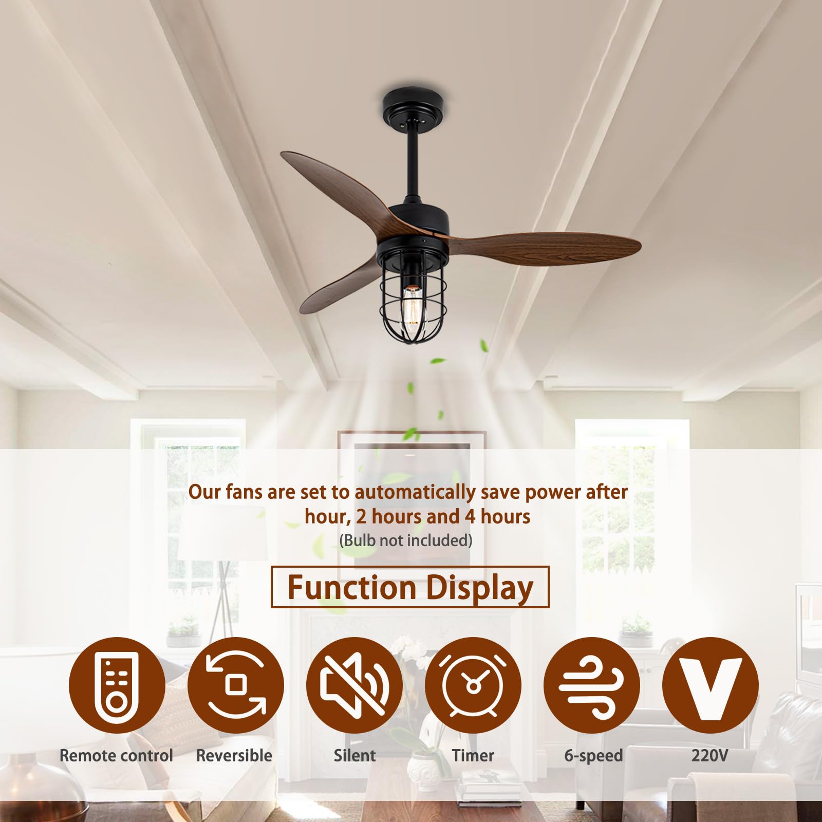 Wentylator Sufitowy Z Oświetleniem Odwracalny Timer Lampa Sufitowa Z Wentylatorem Cicha Z Pilotem Nowoczesna 6 Prędkościowa Lampa Wentylatorowa Do Sypialni Salonu Kuchni