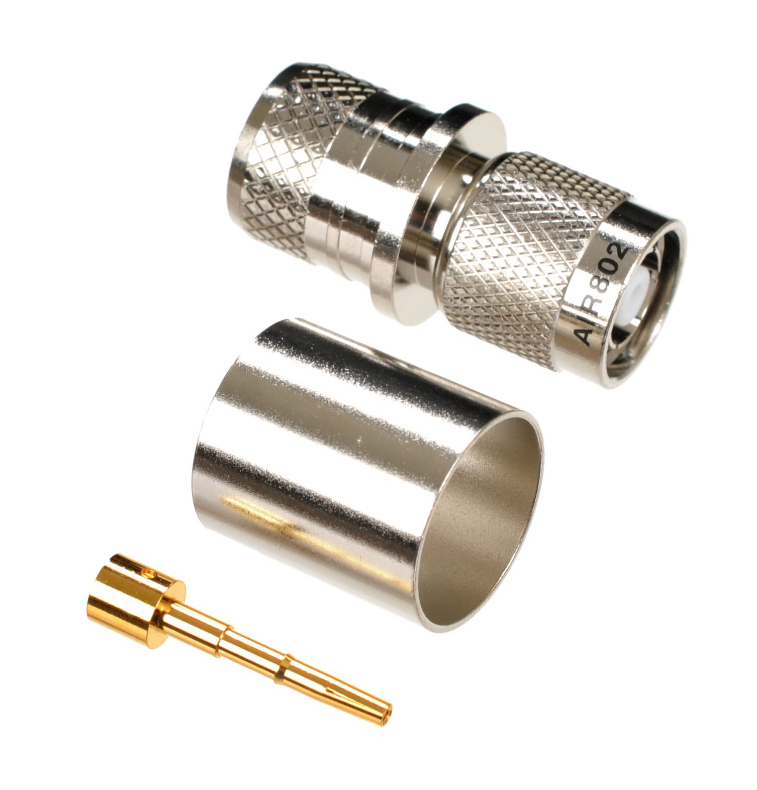 AIR802 RP-TNC Plug-Male Crimp Connector CA600, Times Microwave LMR600 & Equivalent Size Cables